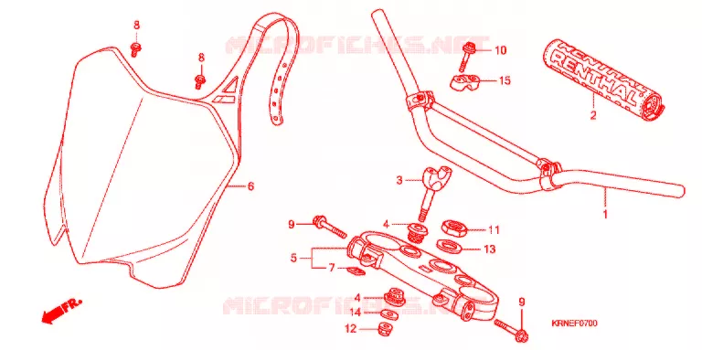 GUIDON - TE DE FOURCHE Honda MOTO 250 CRF 2011  CRF250RB