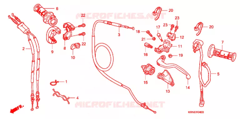 LEVIER DE GUIDON - CABLE - COMMODO Honda MOTO 250 CRF 2011  CRF250RB