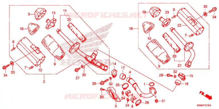 SILENCIEUX D'ECHAPPEMENT Honda MOTO 250 CRF 2014  CRF250RE
