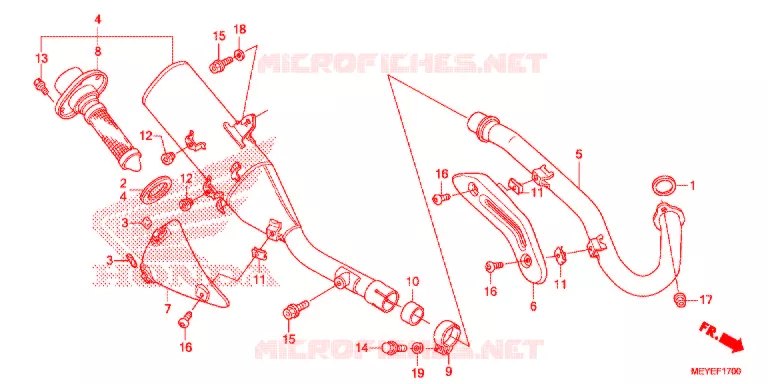 SILENCIEUX D'ECHAPPEMENT Honda MOTO 450 CRF 2017  CRF450XE