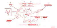 AUTOCOLLANTS (CBR1000RRD/E/RAD/E) pour Honda CBR 1000 RR ABS WHITE de 2014