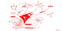 AUTOCOLLANTS (2) pour Honda CBR 600 RR TRICOLORE de 2014