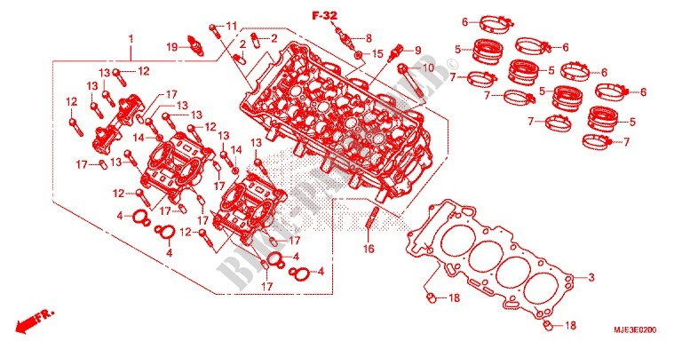 CULASSE pour Honda CBR 650 F ABS HRC TRICOLOR de 2015