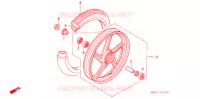 ROUE AVANT (MOULURE/FREIN A TAMBOUR) pour Honda GL 125 Front Drum brake, Spoked Wheels de 2003