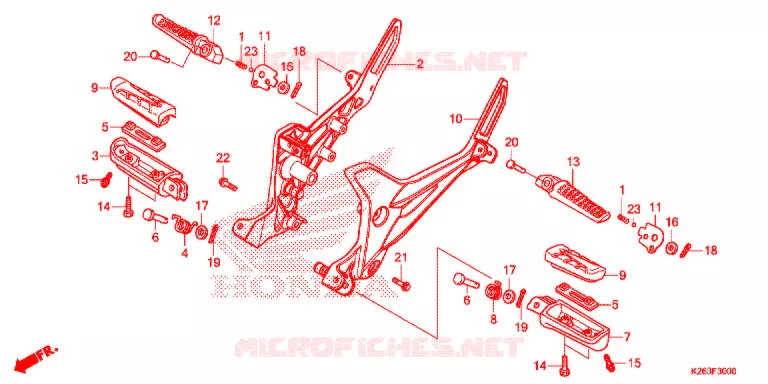 REPOSE PIED Honda MOTO 125 MSX 2014  MSX125E