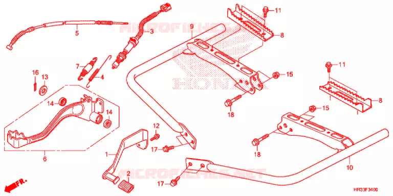 PEDALE - REPOSE PIED Honda ATV 420 FOURTRAX 2014  TRX420FM1E