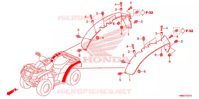 PROTECTION D'AILE Honda ATV 680 FOURTRAX 2017  TRX680FAF