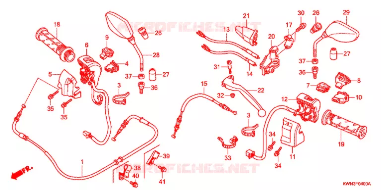 LEVIER DE GUIDON - CABLE - COMMODO Honda SCOOTER 125 PCX 2016  WW125EX2E