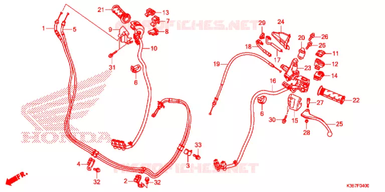 LEVIER DE GUIDON - CABLE - COMMODO Honda SCOOTER 125 PCX 2015  WW125EX2F