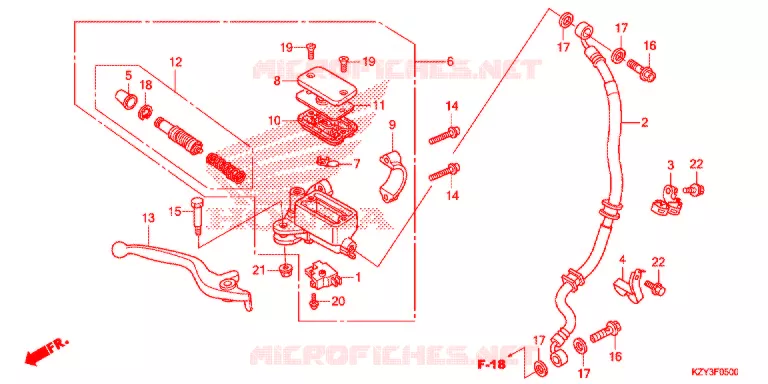 MAITRE CYLINDRE DE FREIN AVANT Honda SCOOTER 150 PCX 2012  WW150C