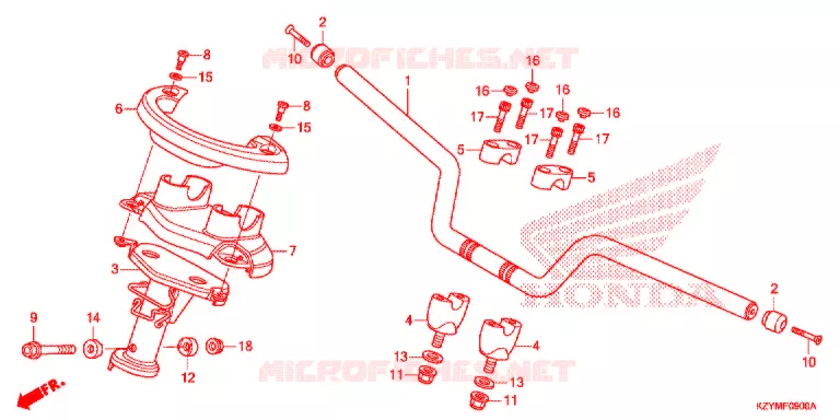 GUIDON - CARENAGE Honda SCOOTER 150 PCX 2013  WW150D