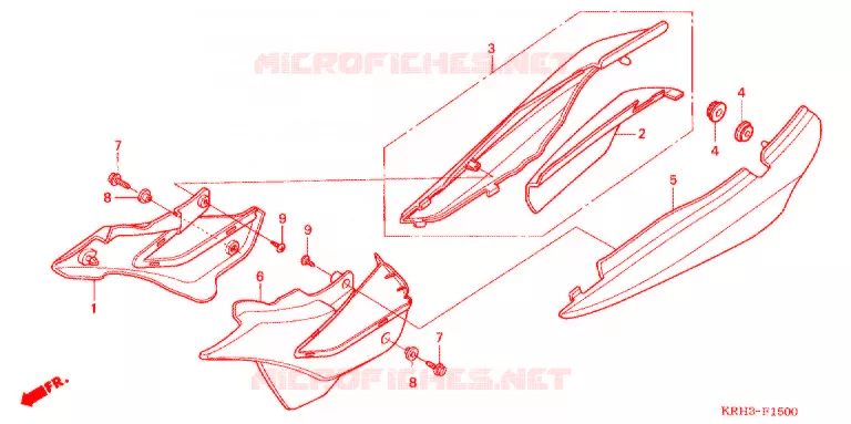 COUVERCLES LATERAUX Honda MOTO 125 XR 2013  XR125LEKB