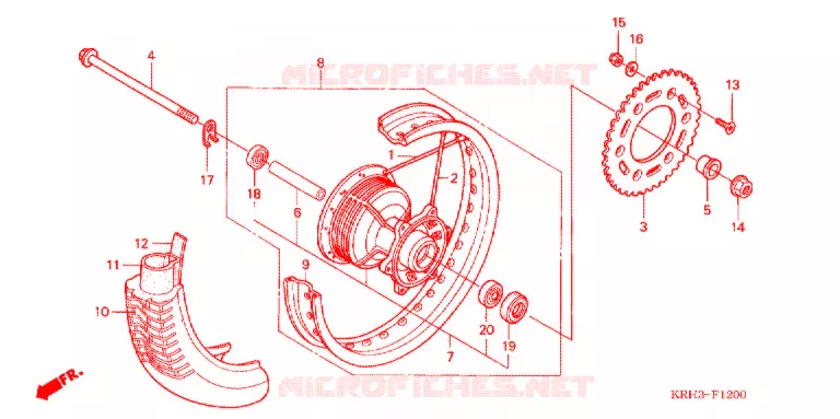 ROUE ARRIERE Honda MOTO 125 XR 2013  XR125LEKB