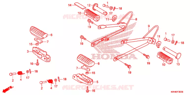 REPOSE PIED Honda MOTO 125 XR 2012  XR125LEKC