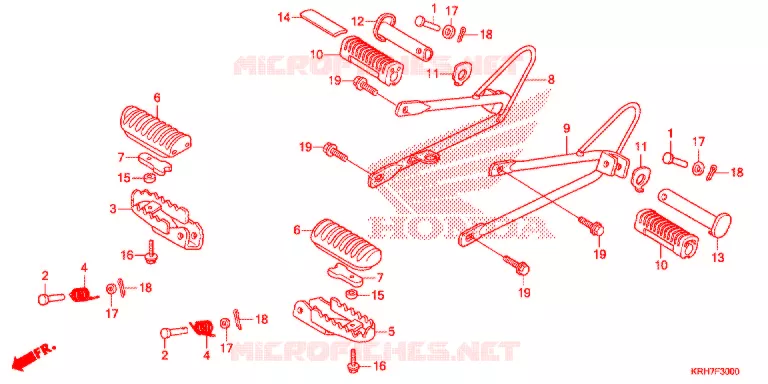REPOSE PIED Honda MOTO 125 XR 2017  XR125LEKE