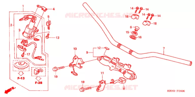 GUIDON - TE DE FOURCHE Honda MOTO 125 XR 2011  XR125LKB