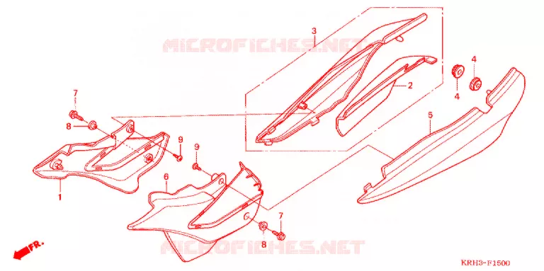 COUVERCLES LATERAUX Honda MOTO 125 XR 2011  XR125LKB