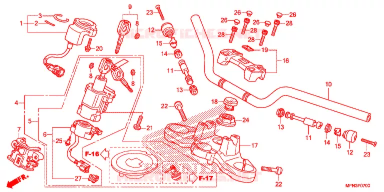 GUIDON - TE DE FOURCHE Honda MOTO 1000 CB 2016  CB1000RF