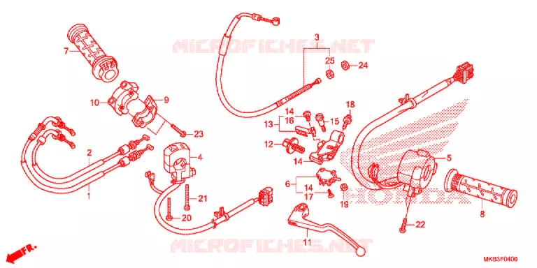 LEVIER DE GUIDON - CABLE - COMMODO Honda MOTO 1000 CBR 2015  CBR1000SAF