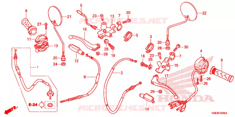 LEVIER DE GUIDON - CABLE - COMMODO Honda MOTO 110 ACE 2015  CG110SHE