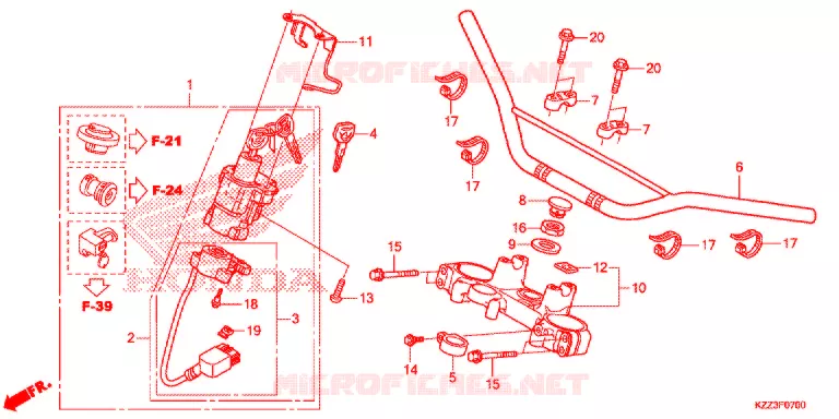 GUIDON - TE DE FOURCHE Honda MOTO 250 CRF 2015  CRF250LF