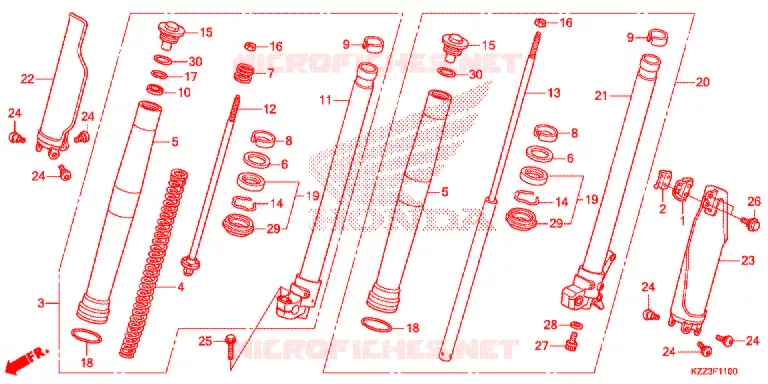 FOURCHE Honda MOTO 250 CRF 2015  CRF250LF