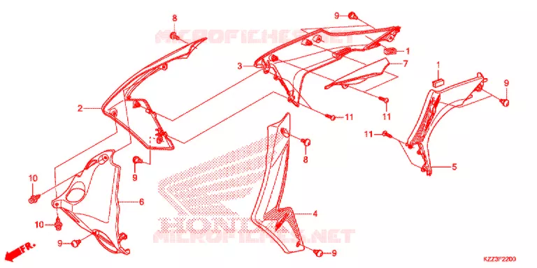 OUIES DE RADIATEUR Honda MOTO 250 CRF 2015  CRF250LF