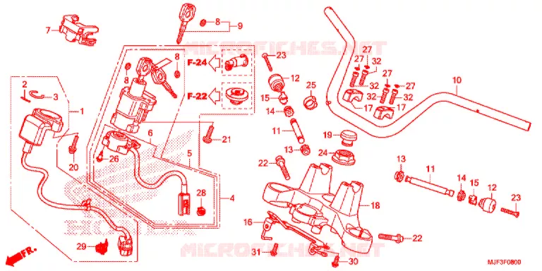 GUIDON - TE DE FOURCHE Honda MOTO 700 CTX 2015  CTX700AF