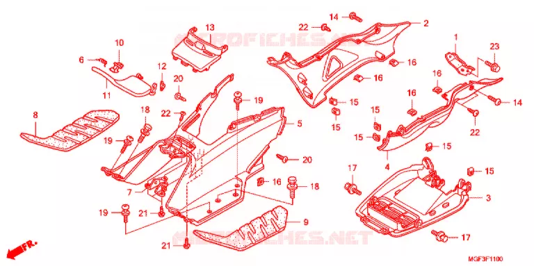 MARCHE PIEDS (FJS600A9-KO) Honda SCOOTER 600 SILVERWING 2009  FJS600A9