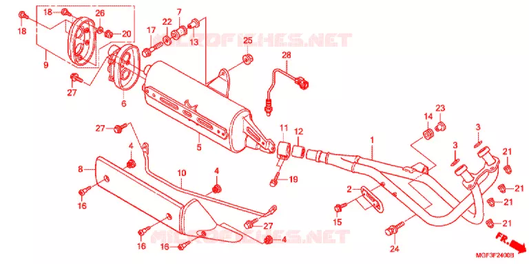 SILENCIEUX D'ECHAPPEMENT (FJS600A9-KO/FJS600AB/DB) Honda SCOOTER 600 SILVERWING 2009  FJS600A9