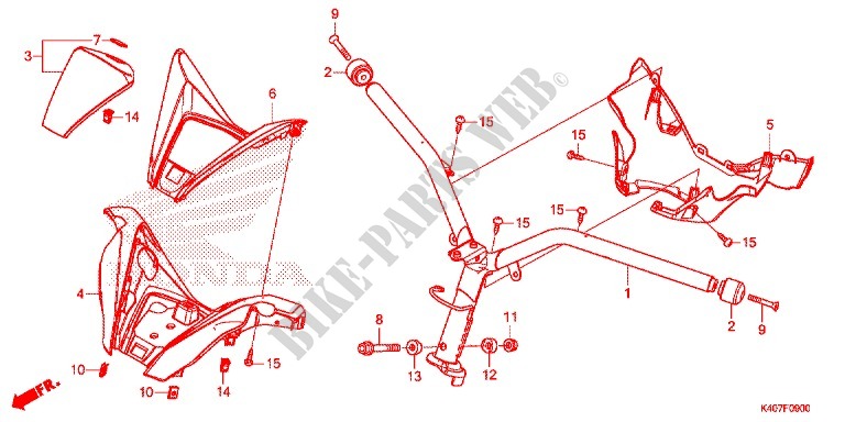 GUIDON   CARENAGE pour Honda FORZA 125 ABS de 2015