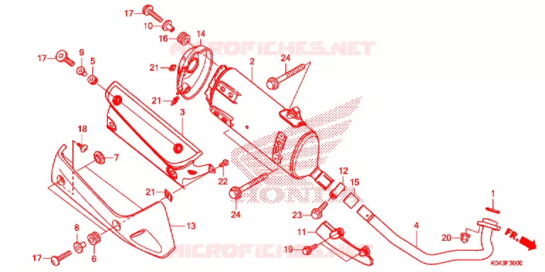 SILENCIEUX D'ECHAPPEMENT Honda SCOOTER 300 FORZA 2015  NSS300AF
