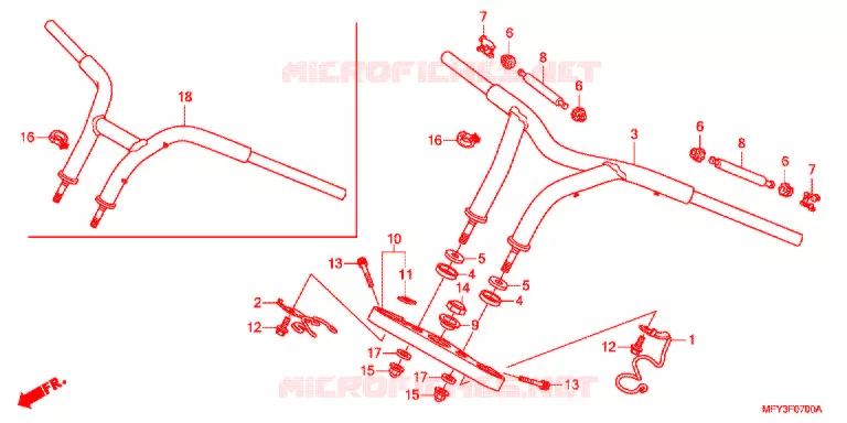 GUIDON - TE DE FOURCHE Honda MOTO 1300 VT 2012  VT1300CSAC