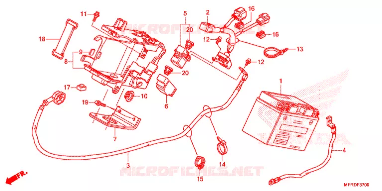 BATTERIE Honda MOTO 1300 VT 2016  VT1300CXAF