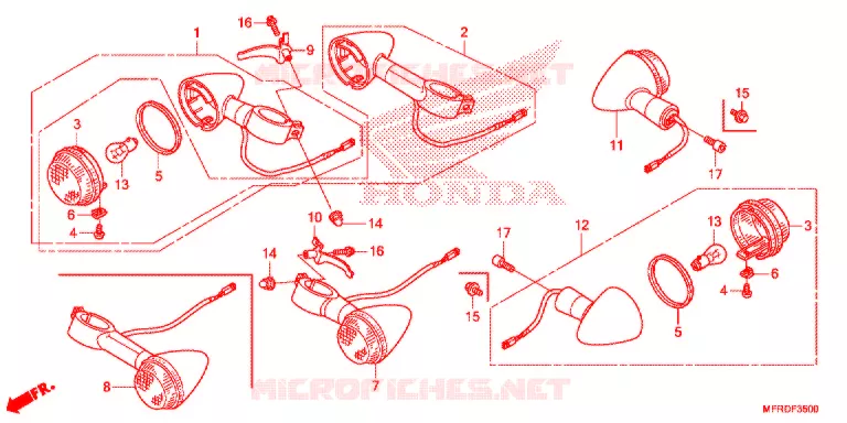 CLIGNOTANT Honda MOTO 1300 VT 2015  VT1300CXAF