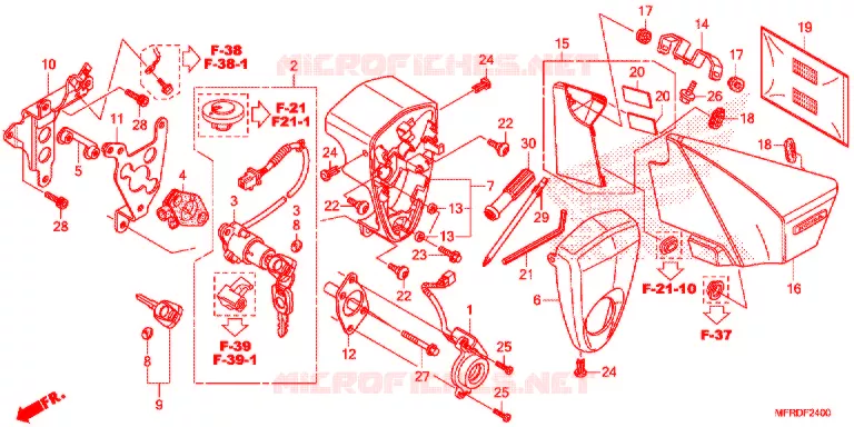 COUVERCLE LATERAL - OUTILS - CONTACTEUR A CLES Honda MOTO 1300 VT 2016  VT1300CXAF