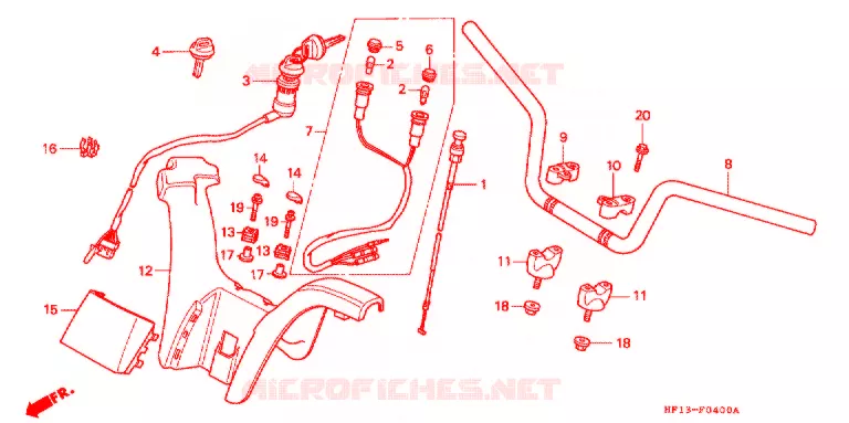 GUIDON Honda ATV 200 FOURTRAX 1991  TRX200M