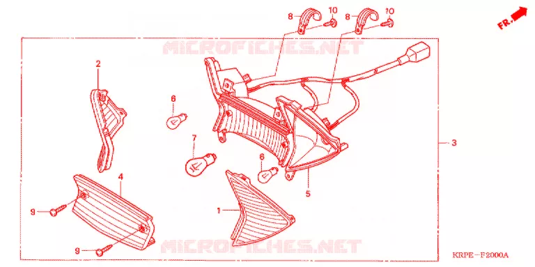 FEUX ARRIERE Honda SCOOTER 100 LEAD 2003  SCV1003