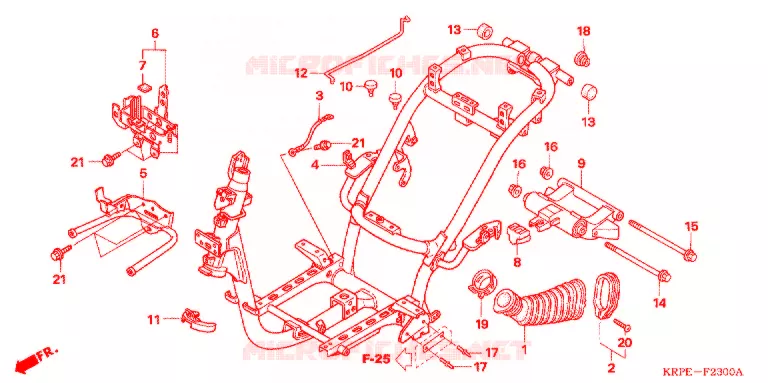 CADRE Honda SCOOTER 100 LEAD 2004  SCV1003