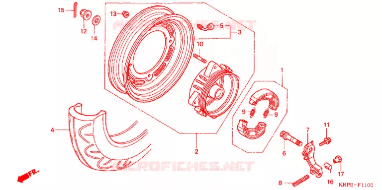 ROUE ARRIERE Honda SCOOTER 100 LEAD 2003  SCV1003