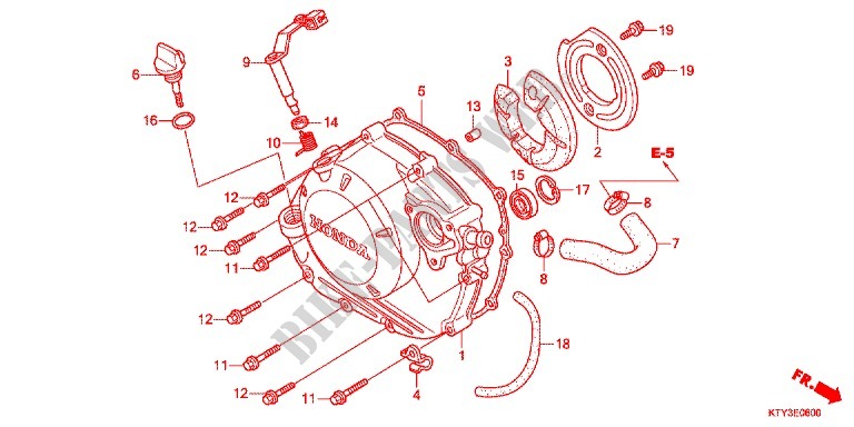 CARTER MOTEUR DROIT pour Honda CBR 125 RED de 2013