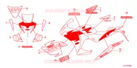 AUTOCOLLANTS (3) pour Honda CBR 125 REPSOL de 2013