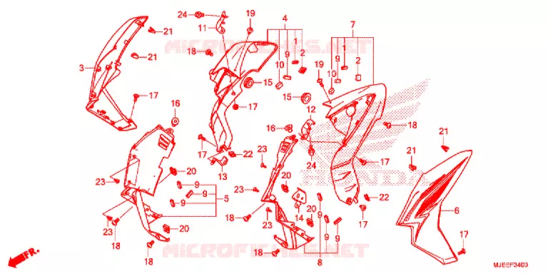 OUIES DE RADIATEUR Honda MOTO 650 CB 2014  CB650FE