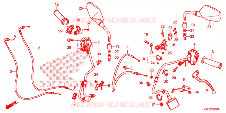 LEVIER DE GUIDON - CABLE - COMMODO Honda MOTO 650 CB 2014  CB650FE