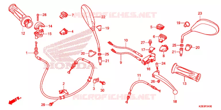 LEVIER DE GUIDON - CABLE - COMMODO Honda SCOOTER 110 ICON 2009  ANC110CCM9