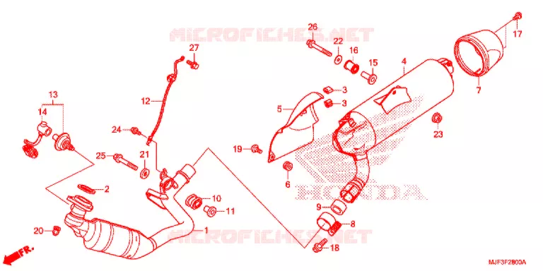 SILENCIEUX D'ECHAPPEMENT Honda MOTO 700 CTX 2015  CTX700DF