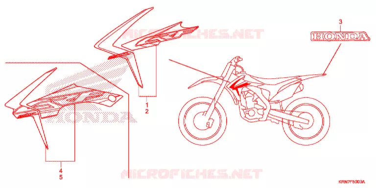 AUTOCOLLANTS Honda MOTO 250 CRF 2016  CRF250RG