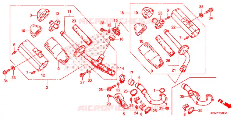 SILENCIEUX D'ECHAPPEMENT Honda MOTO 250 CRF 2017  CRF250RG