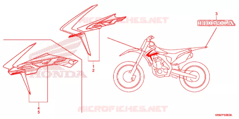 AUTOCOLLANTS Honda MOTO 250 CRF 2016  CRF250RG