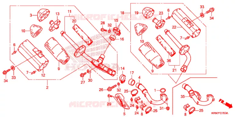 SILENCIEUX D'ECHAPPEMENT Honda MOTO 250 CRF 2016  CRF250RG